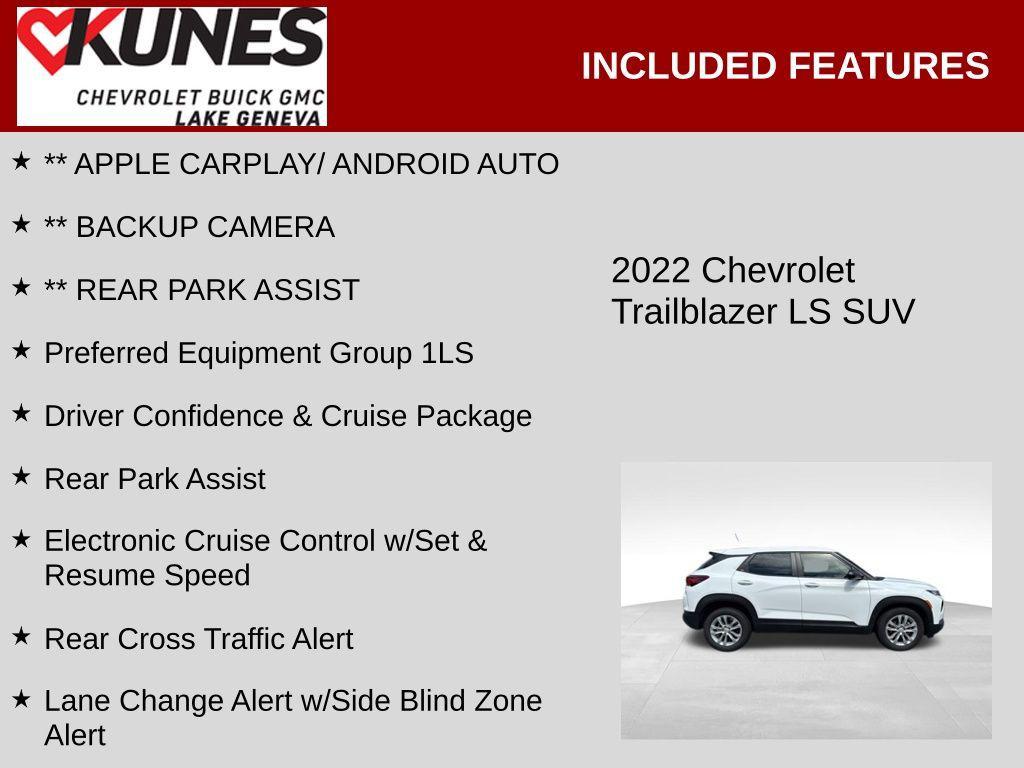 used 2022 Chevrolet TrailBlazer car, priced at $18,186