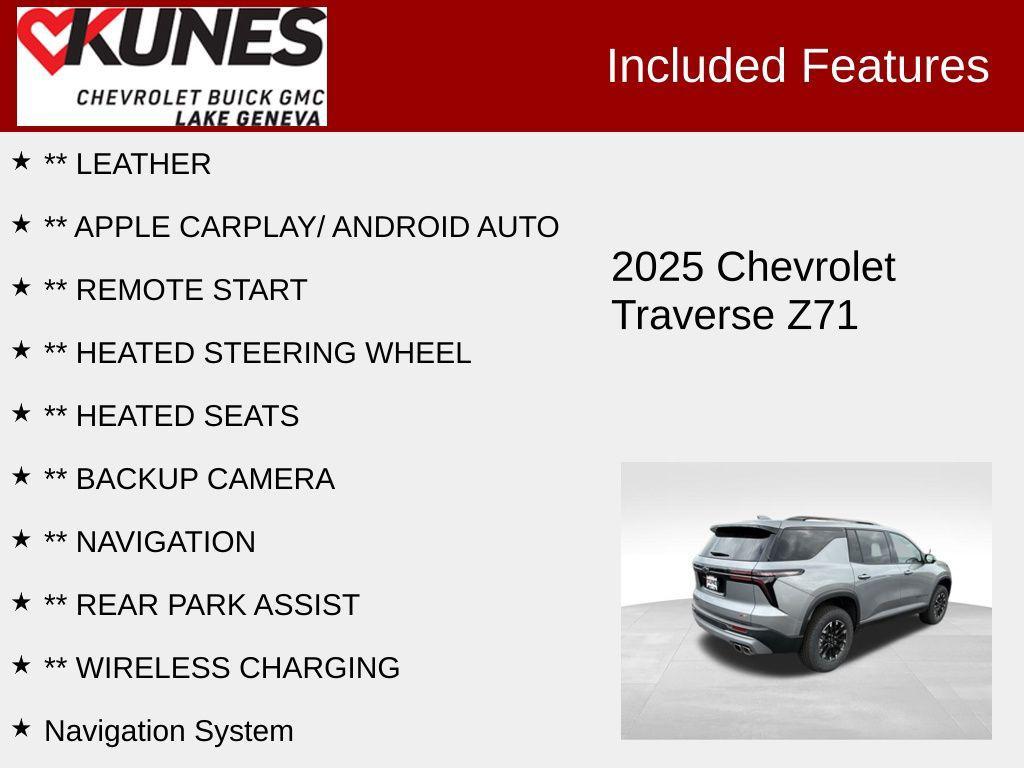 new 2025 Chevrolet Traverse car, priced at $47,800