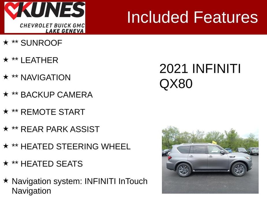 used 2021 INFINITI QX80 car, priced at $33,250