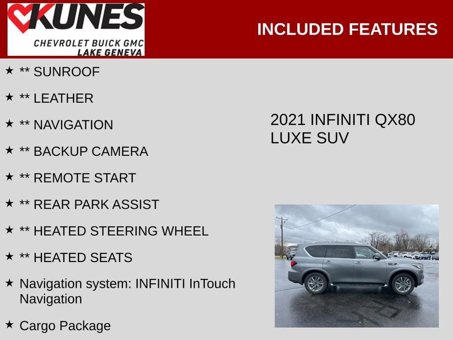 used 2021 INFINITI QX80 car, priced at $33,800