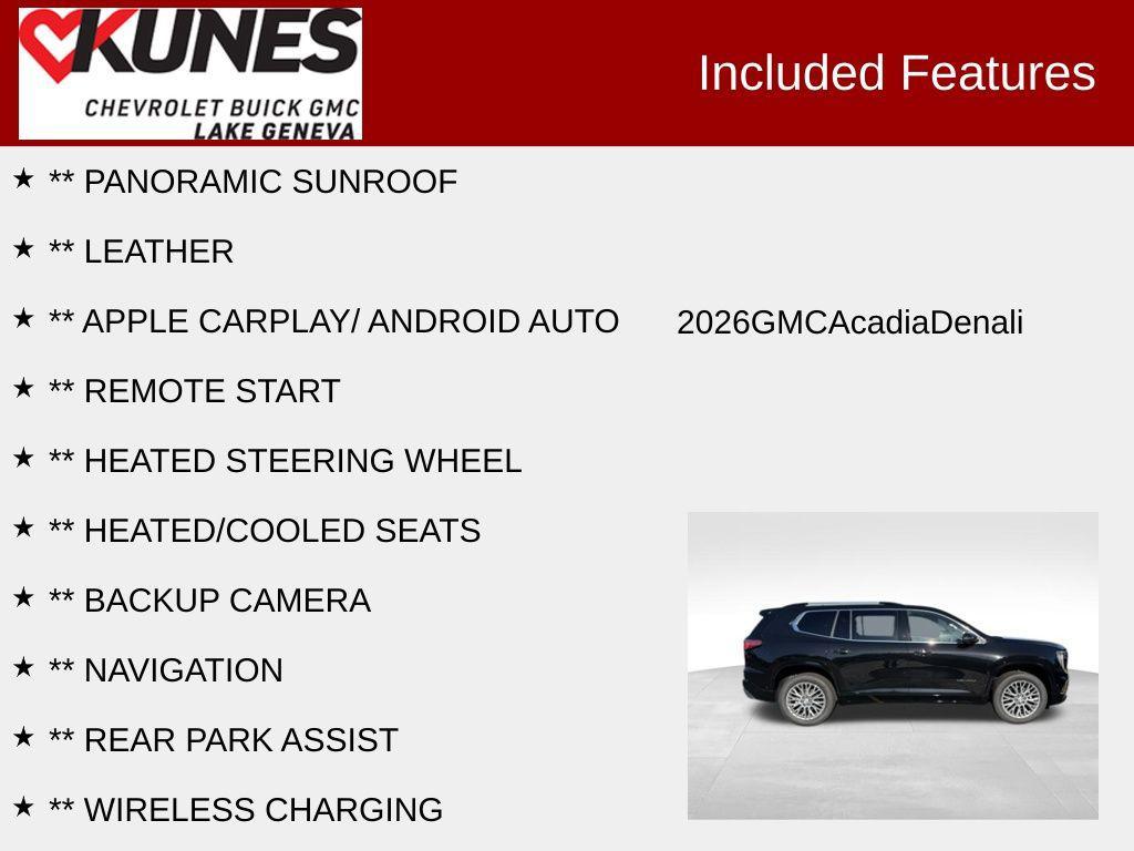 new 2026 GMC Acadia car, priced at $62,990