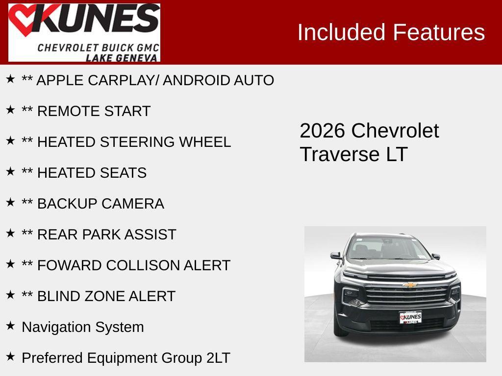 new 2026 Chevrolet Traverse car, priced at $45,000