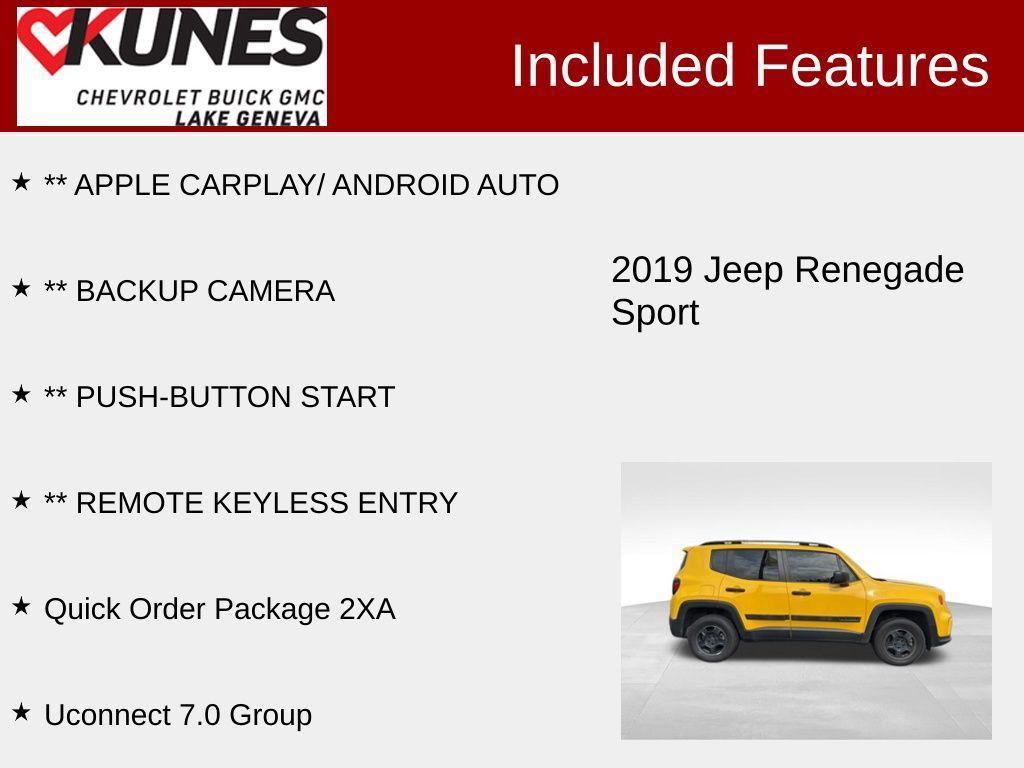 used 2019 Jeep Renegade car, priced at $13,995