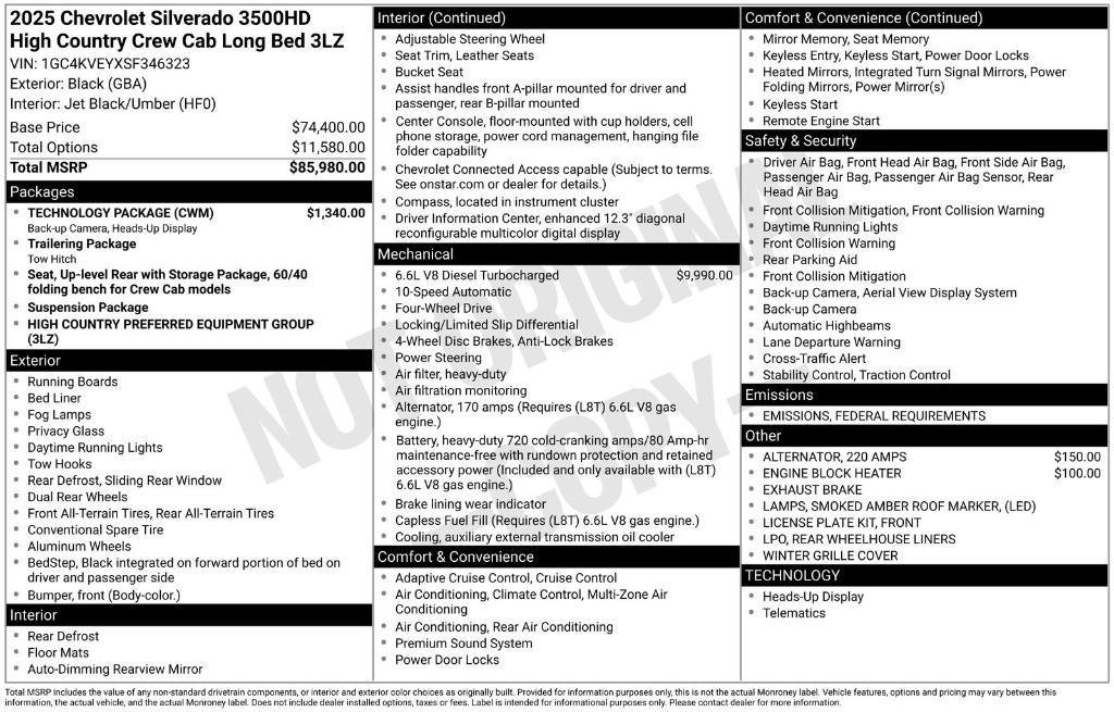 new 2025 Chevrolet Silverado 3500 car, priced at $83,462