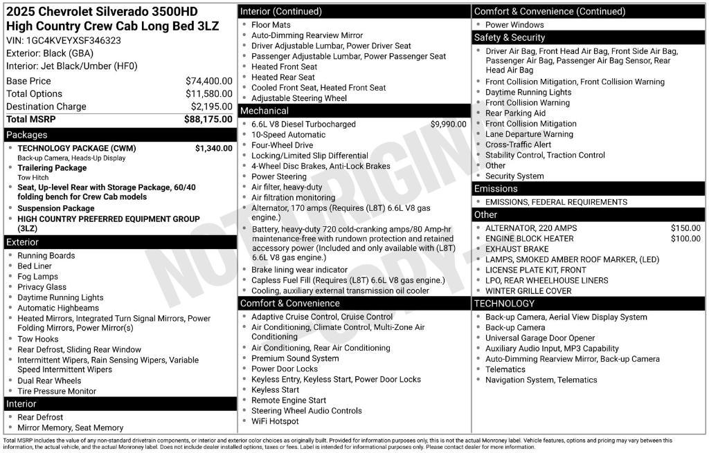 new 2025 Chevrolet Silverado 3500 car, priced at $82,745