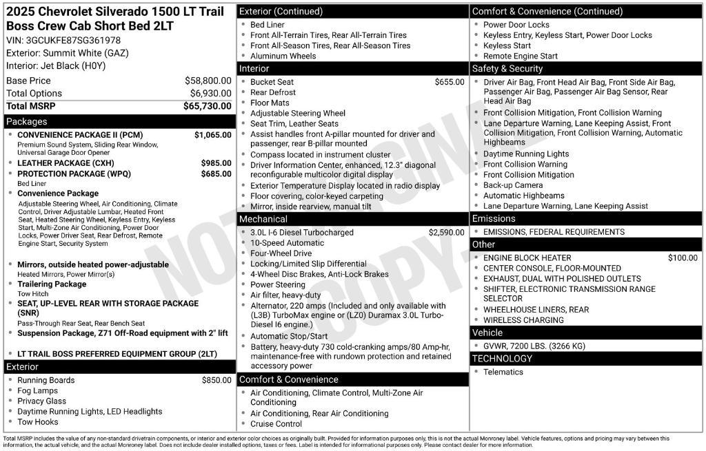 new 2025 Chevrolet Silverado 1500 car, priced at $63,325