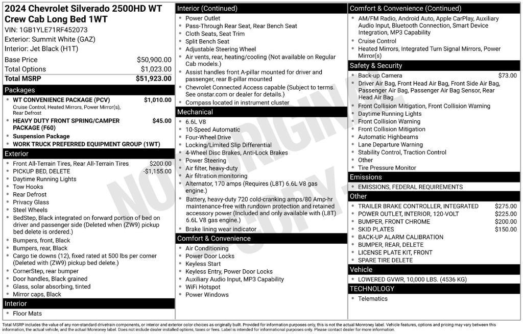 new 2024 Chevrolet Silverado 2500 car, priced at $66,895