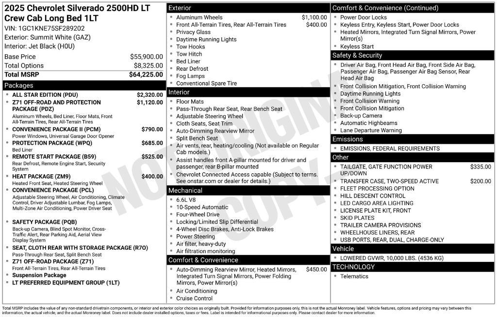 new 2025 Chevrolet Silverado 2500 car, priced at $61,580