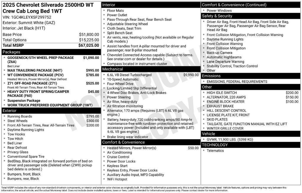 new 2025 Chevrolet Silverado 2500 car, priced at $66,810