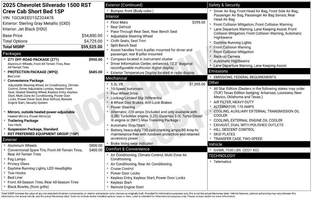 new 2025 Chevrolet Silverado 1500 car, priced at $51,886
