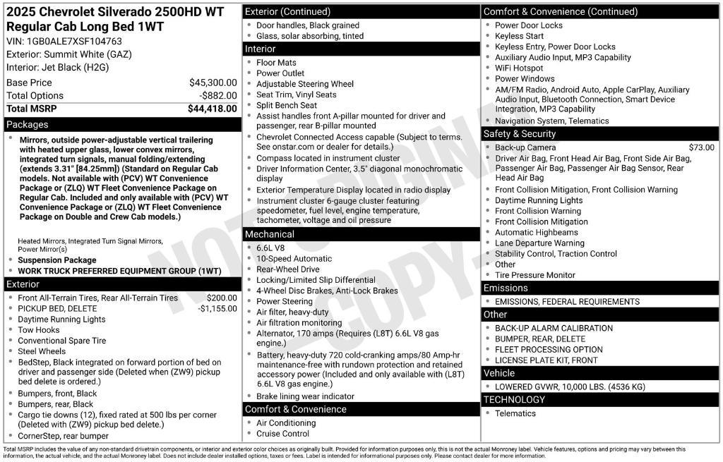 new 2025 Chevrolet Silverado 2500 car, priced at $41,793