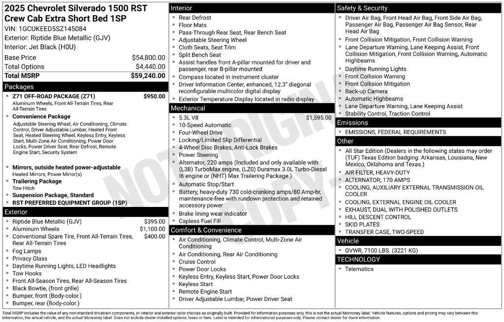 new 2025 Chevrolet Silverado 1500 car, priced at $52,995