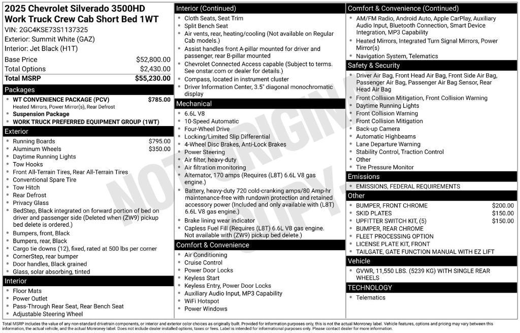 new 2025 Chevrolet Silverado 3500 car, priced at $51,475