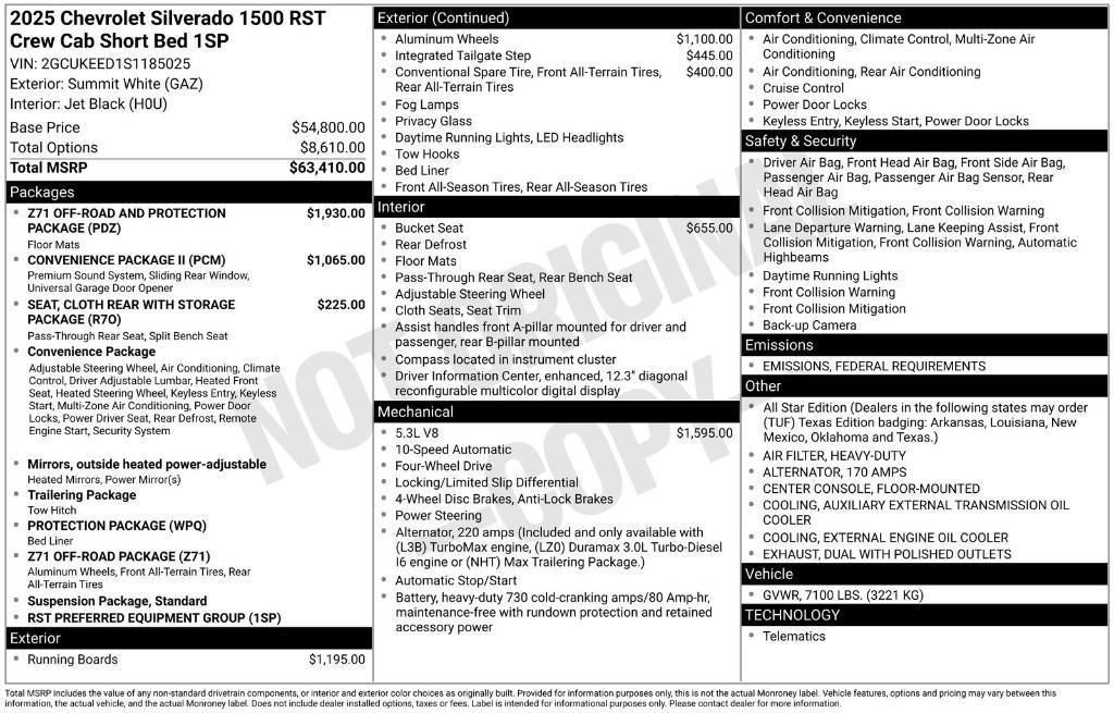 new 2025 Chevrolet Silverado 1500 car, priced at $61,455