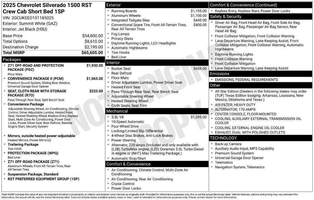 new 2025 Chevrolet Silverado 1500 car, priced at $50,495