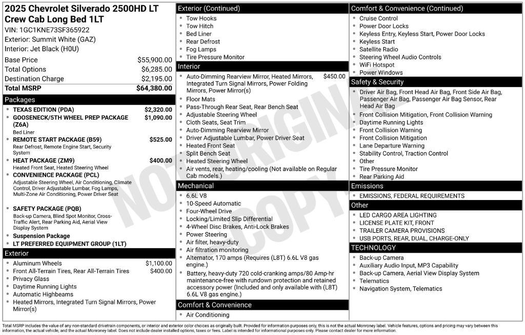 new 2025 Chevrolet Silverado 2500 car, priced at $58,512