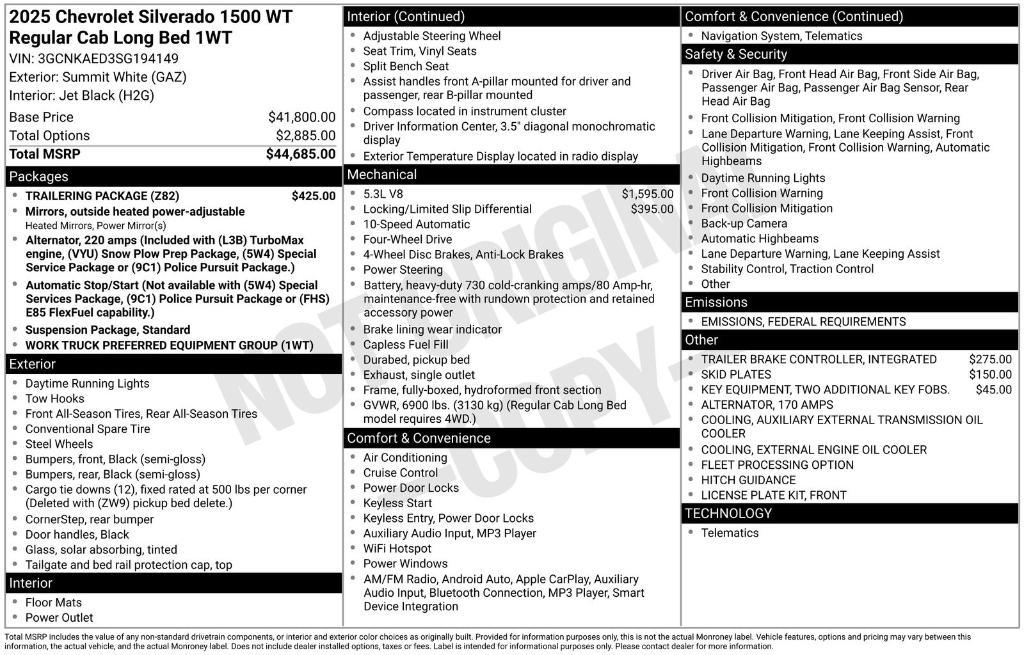 new 2025 Chevrolet Silverado 1500 car, priced at $37,650