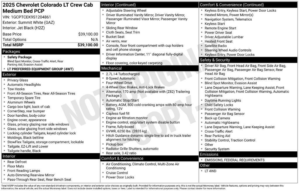 new 2025 Chevrolet Colorado car, priced at $38,555