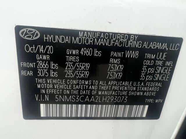 used 2020 Hyundai Santa Fe car, priced at $22,500