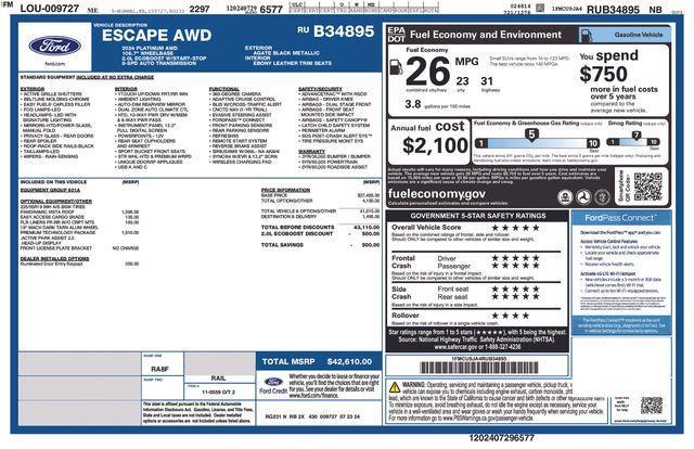 new 2024 Ford Escape car, priced at $39,461