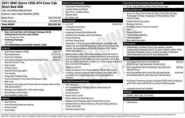 used 2021 GMC Sierra 1500 car, priced at $45,995