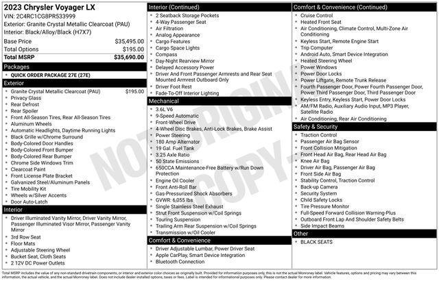 used 2023 Chrysler Voyager car, priced at $22,995