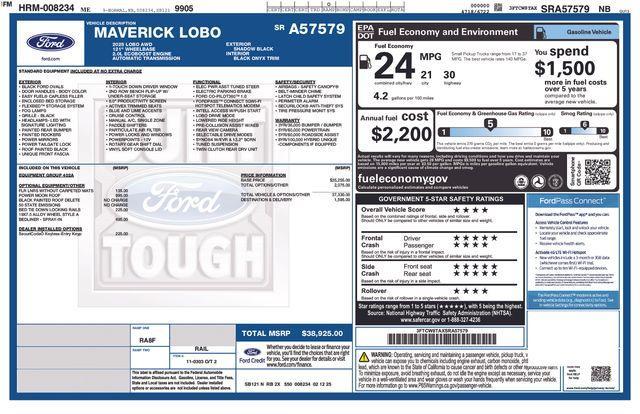 new 2025 Ford Maverick car, priced at $38,925