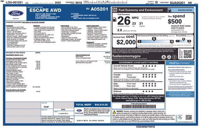 new 2025 Ford Escape car, priced at $39,259