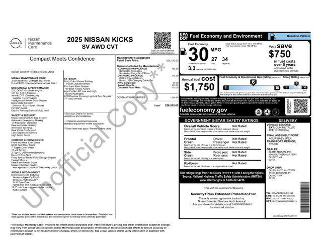 used 2025 Nissan Kicks car, priced at $25,995