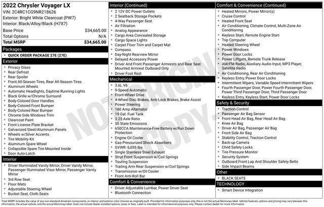 used 2022 Chrysler Voyager car, priced at $22,995