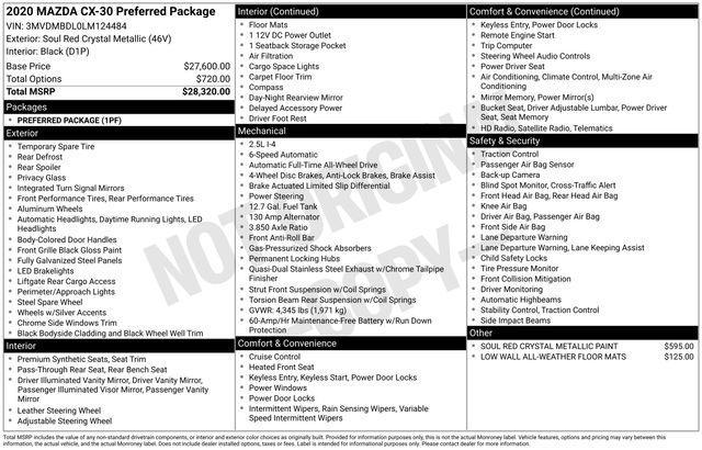 used 2020 Mazda CX-30 car, priced at $20,995