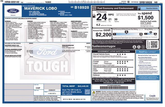 new 2025 Ford Maverick car, priced at $43,445