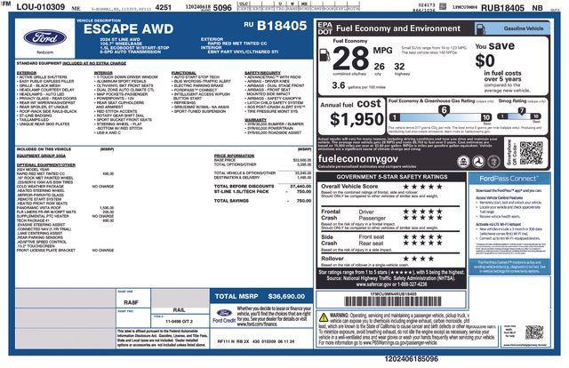 used 2024 Ford Escape car, priced at $31,995