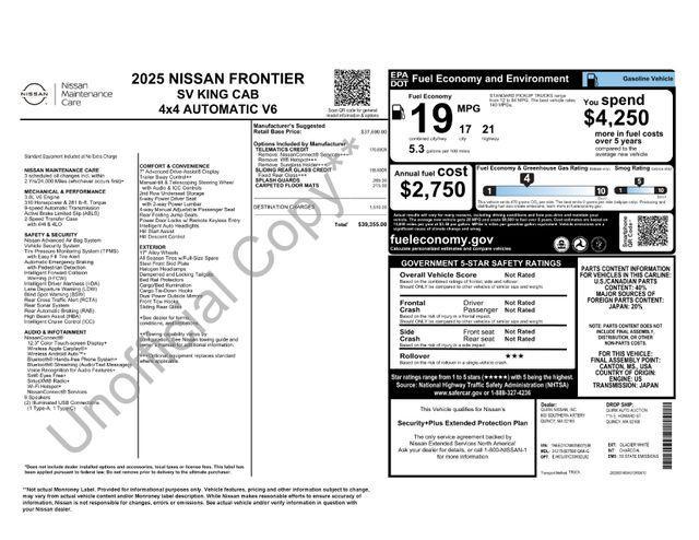used 2025 Nissan Frontier car, priced at $34,995