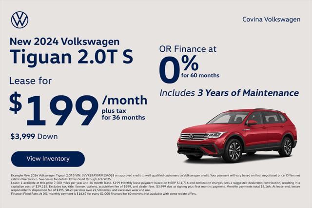 new 2024 Volkswagen Tiguan car, priced at $27,642