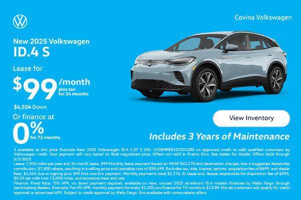 new 2025 Volkswagen ID.4 car, priced at $42,666