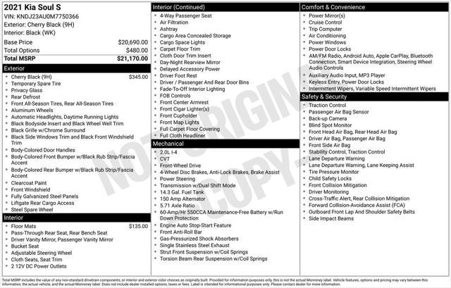 used 2021 Kia Soul car, priced at $12,529