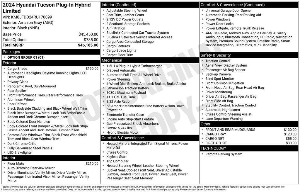 new 2024 Hyundai TUCSON Plug-In Hybrid car, priced at $37,900