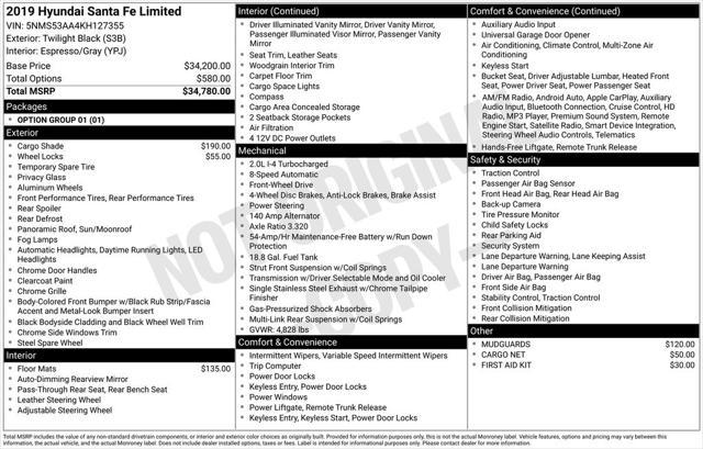 used 2019 Hyundai Santa Fe car, priced at $22,099