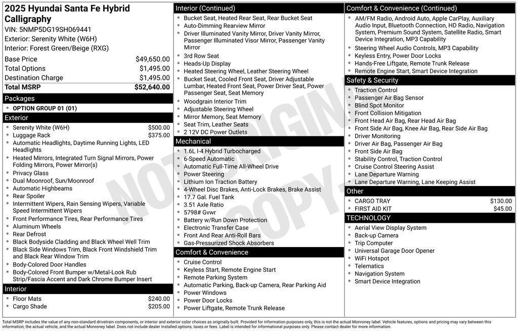 used 2025 Hyundai SANTA FE HEV car, priced at $47,160