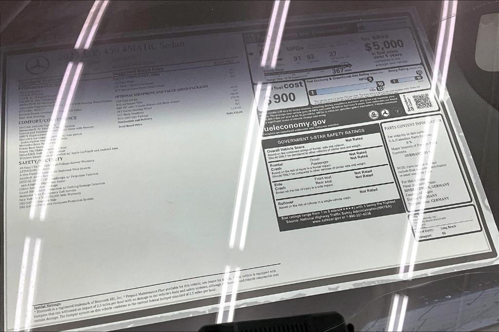 new 2025 Mercedes-Benz EQS 450 car, priced at $109,335