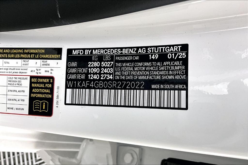new 2025 Mercedes-Benz C-Class car, priced at $50,985