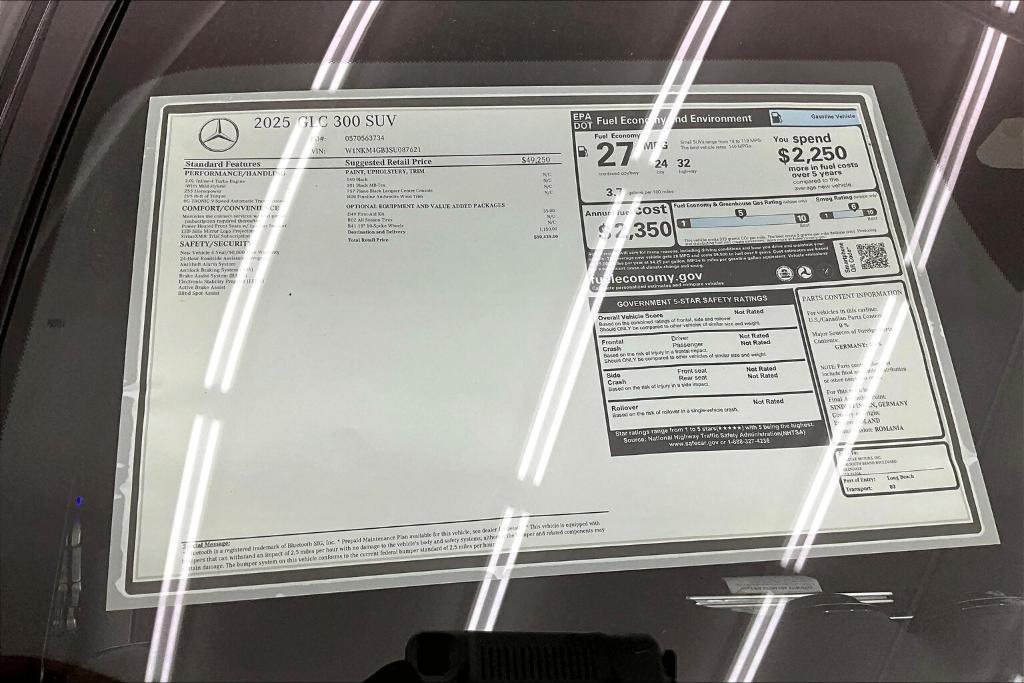 new 2025 Mercedes-Benz GLC 300 car, priced at $50,435