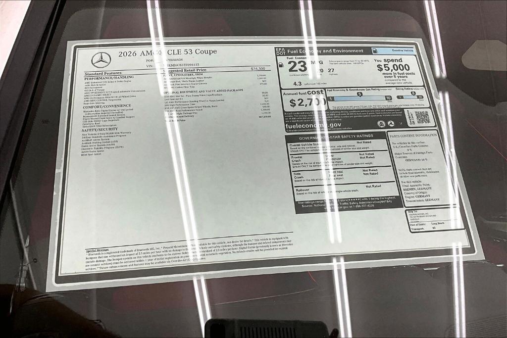 new 2026 Mercedes-Benz AMG CLE 53 car, priced at $87,430