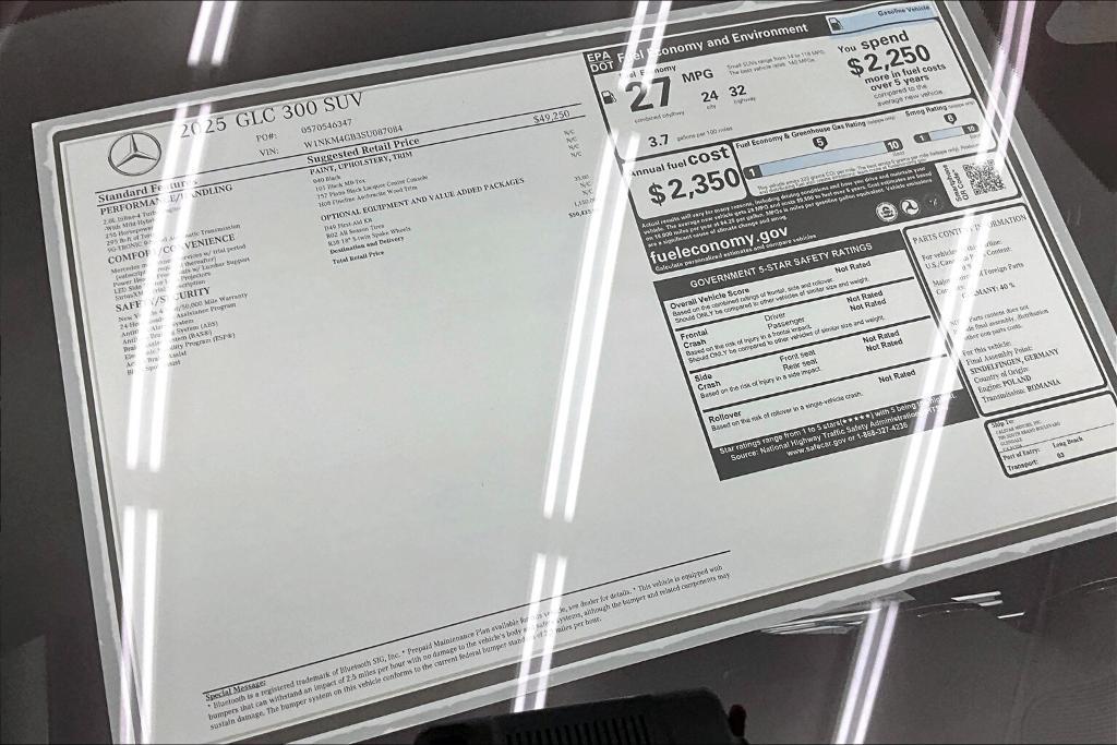 new 2025 Mercedes-Benz GLC 300 car, priced at $50,435