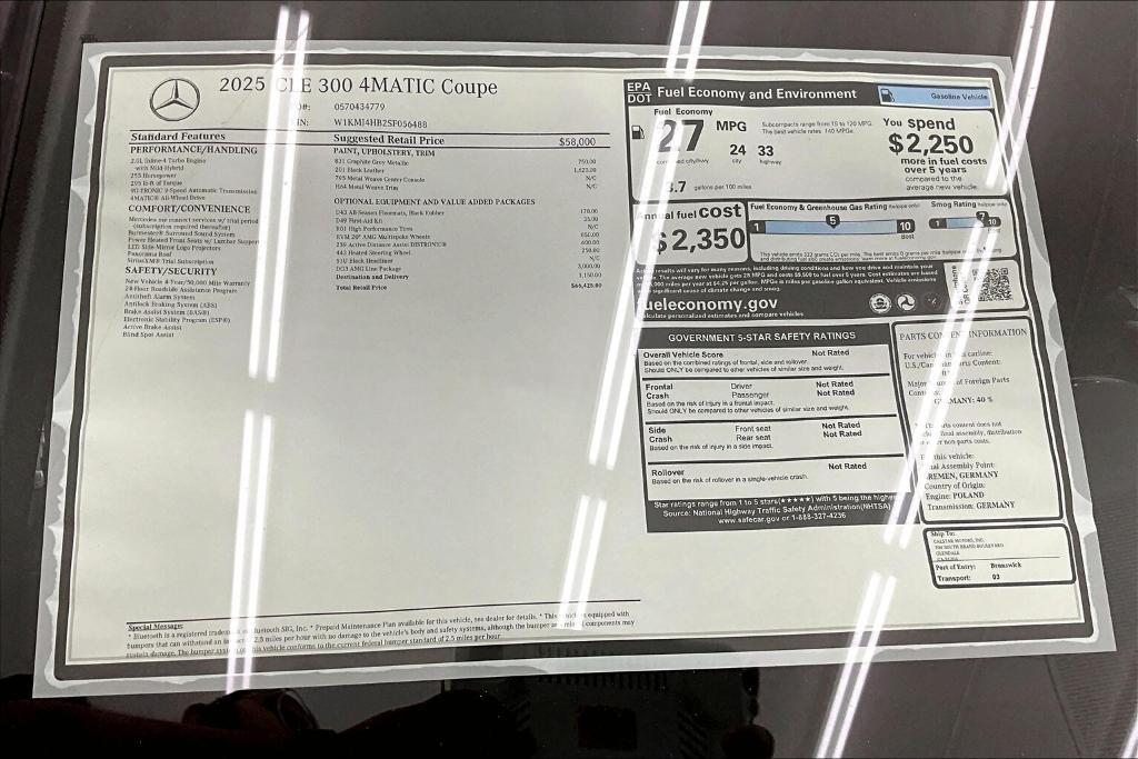 new 2025 Mercedes-Benz CLE 300 car, priced at $66,425