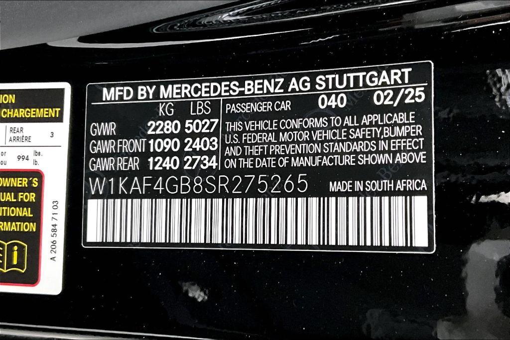new 2025 Mercedes-Benz C-Class car, priced at $49,805
