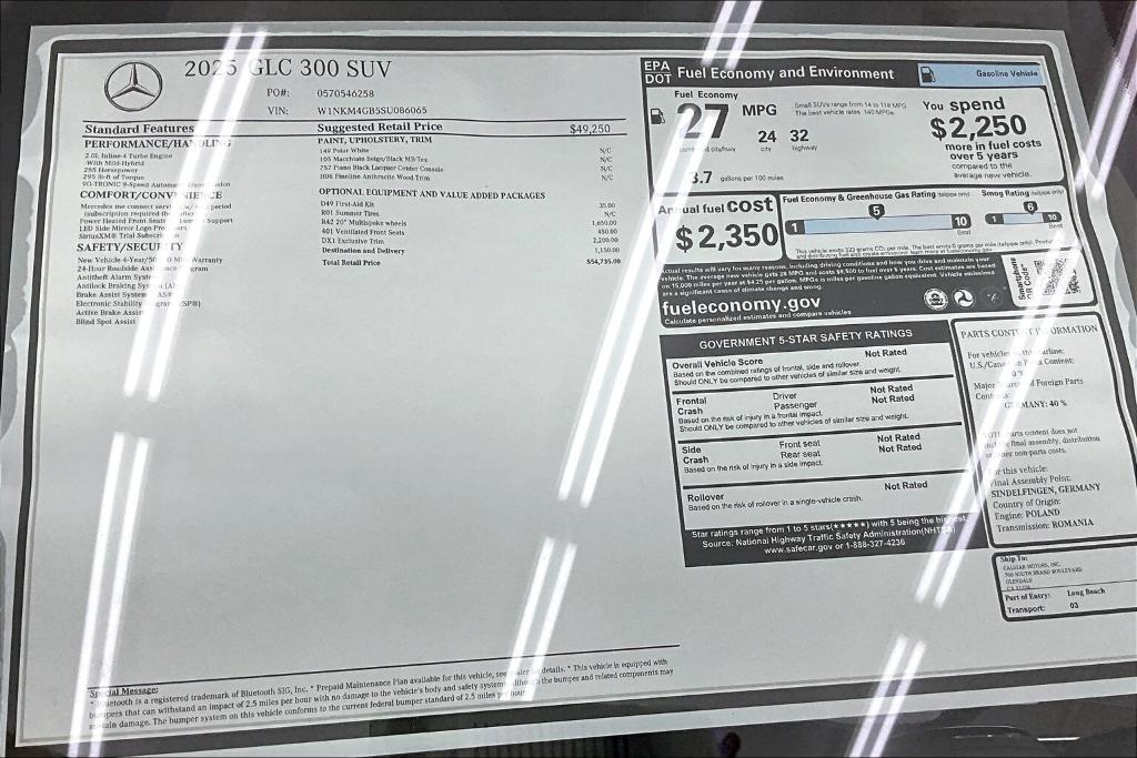 new 2025 Mercedes-Benz GLC 300 car, priced at $54,735
