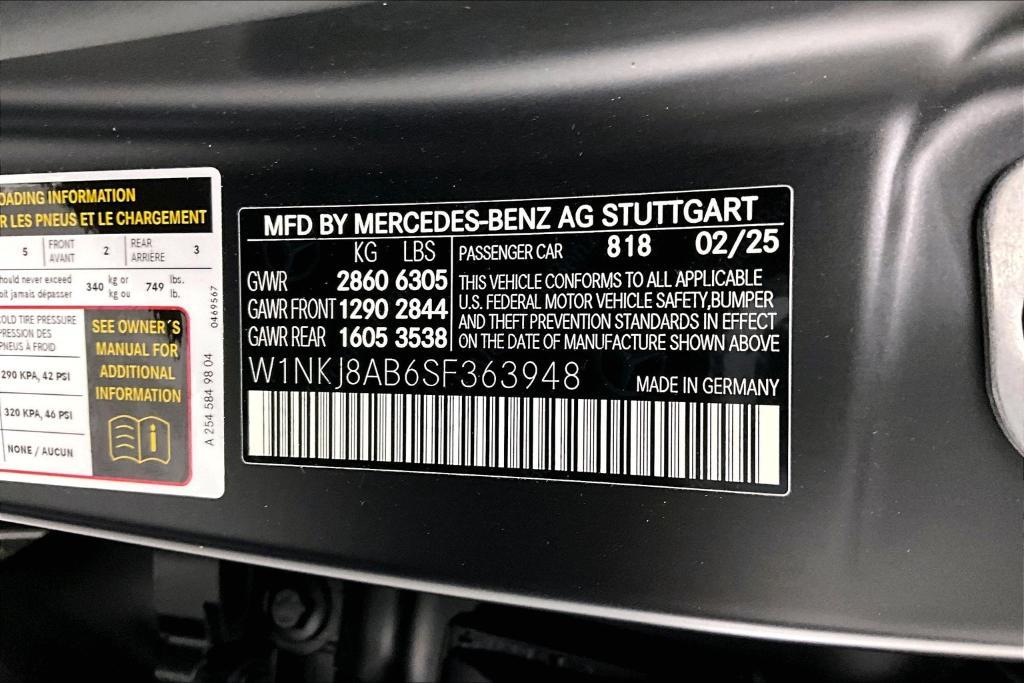 new 2025 Mercedes-Benz AMG GLC 63 car, priced at $100,960