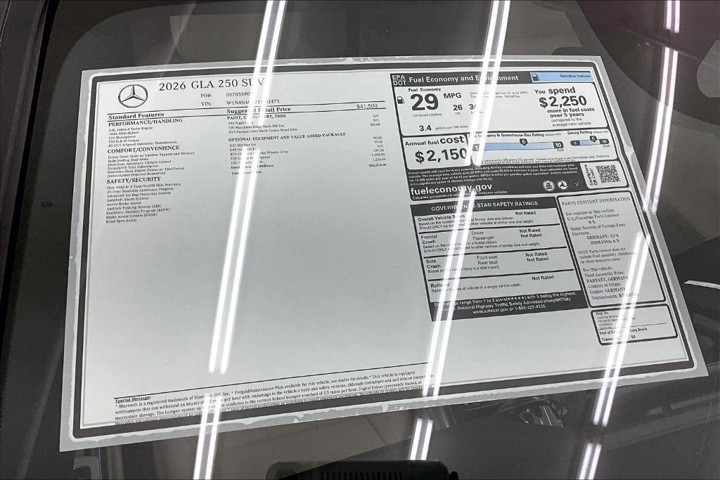 new 2026 Mercedes-Benz GLA 250 car, priced at $45,070
